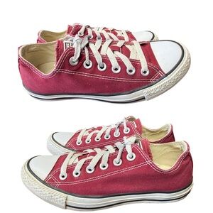 Converse women 7 Red Canvas Sneakers timeless classic